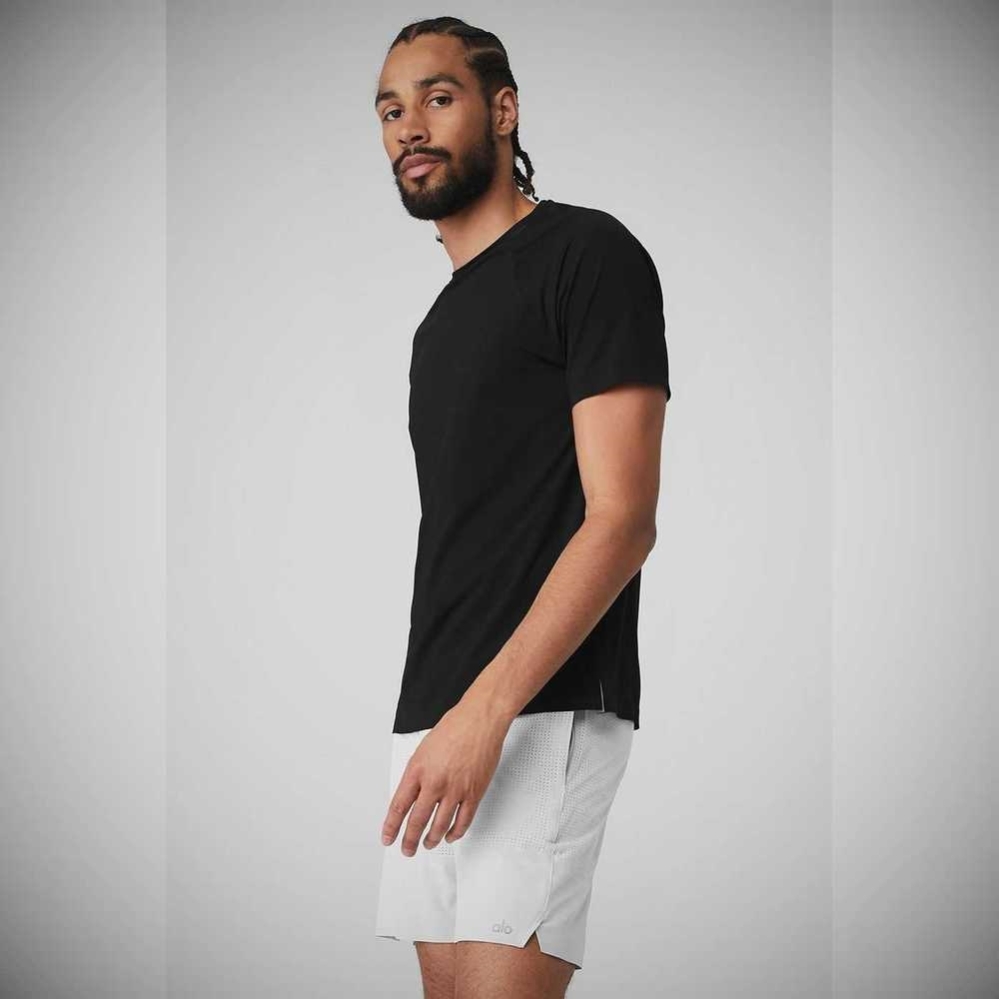 Short Sleeve Alo Yoga Idol Performance Tee Hombre Negros | MX-18WBHD