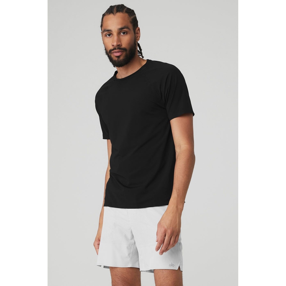 Short Sleeve Alo Yoga Idol Performance Tee Hombre Negros | MX-18WBHD