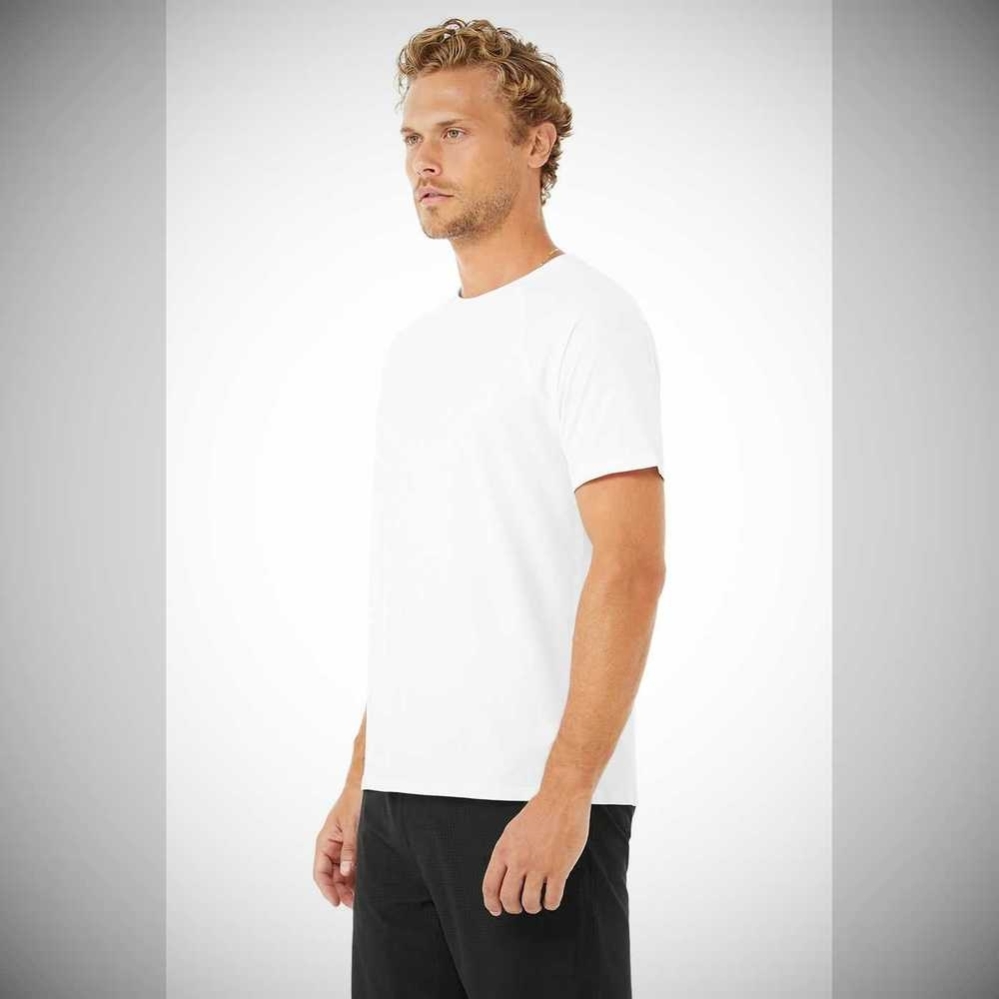 Short Sleeve Alo Yoga Idol Performance Tee Hombre Blancos | MX-61AYMW