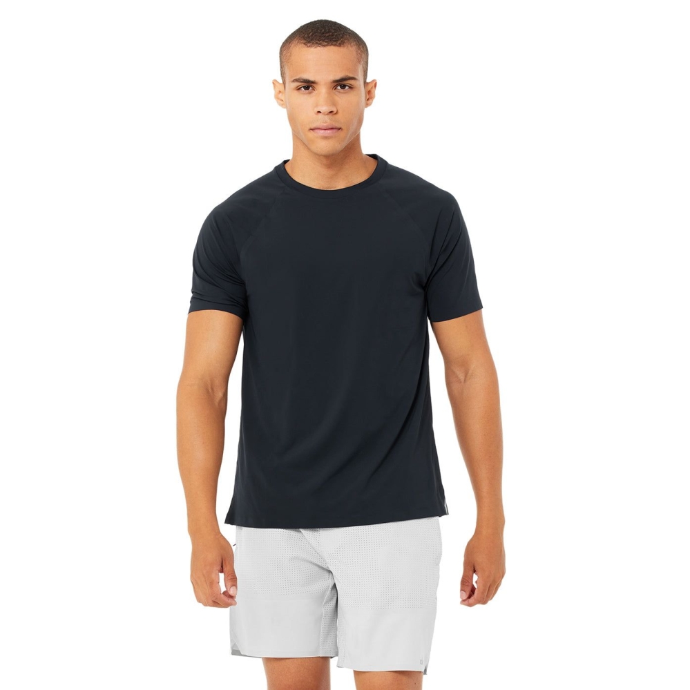 Short Sleeve Alo Yoga Idol Performance Tee Hombre Azul Marino Oscuro | MX-75ZOYX