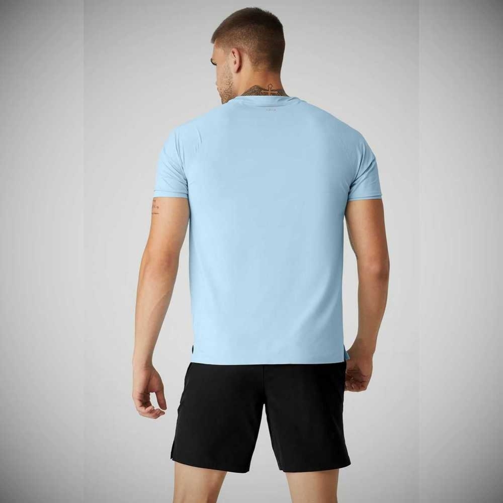 Short Sleeve Alo Yoga Idol Performance Tee Hombre Azules | MX-96CDFU