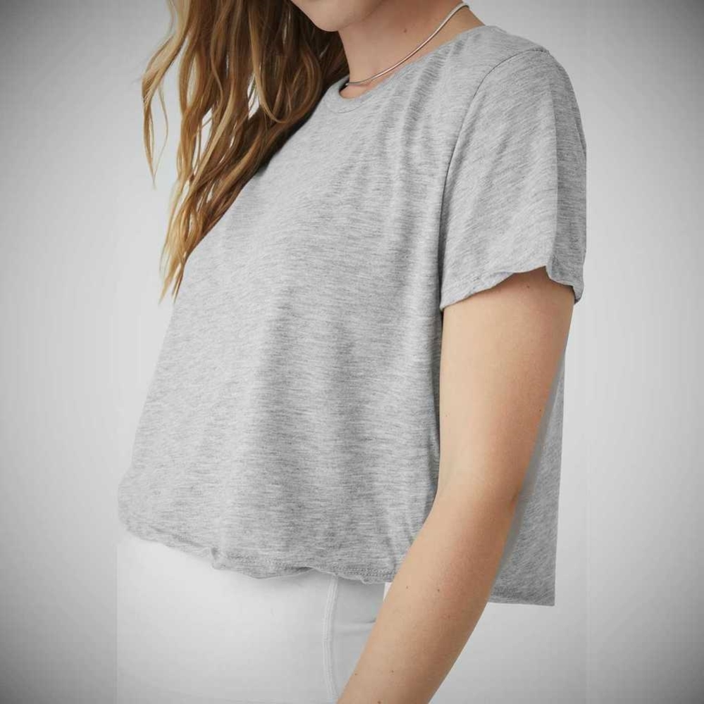 Short Sleeve Alo Yoga Laid Back Tee Mujer Grises | MX-84GCST