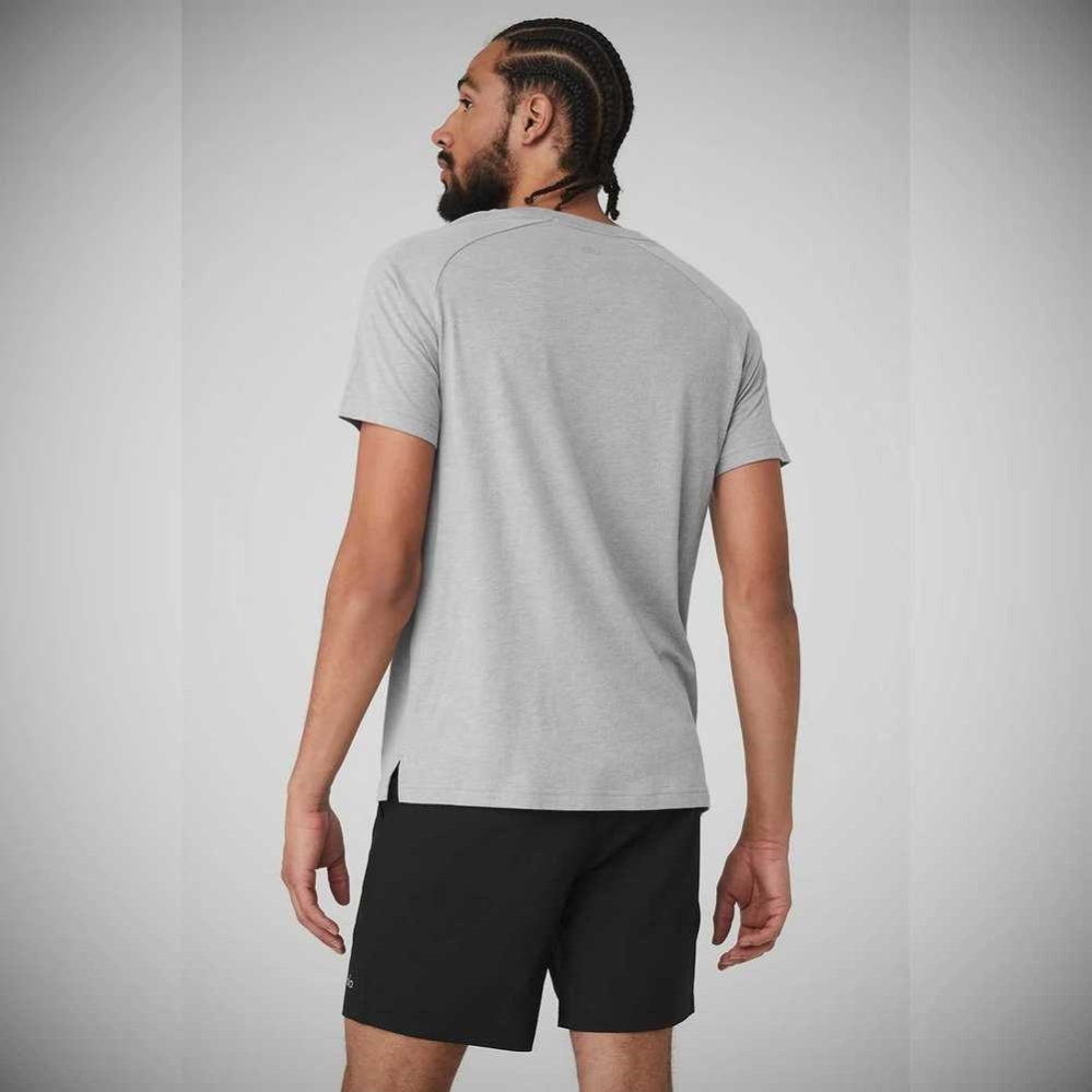 Short Sleeve Alo Yoga The Triumph Crew Neck Tee Hombre Grises | MX-36RQVL