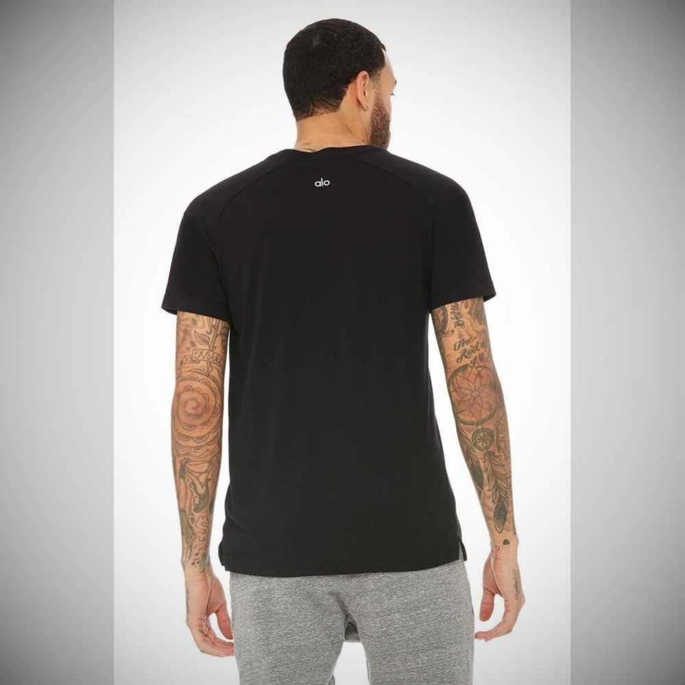 Short Sleeve Alo Yoga The Triumph Crew Neck Tee Hombre Negros | MX-62BGYP