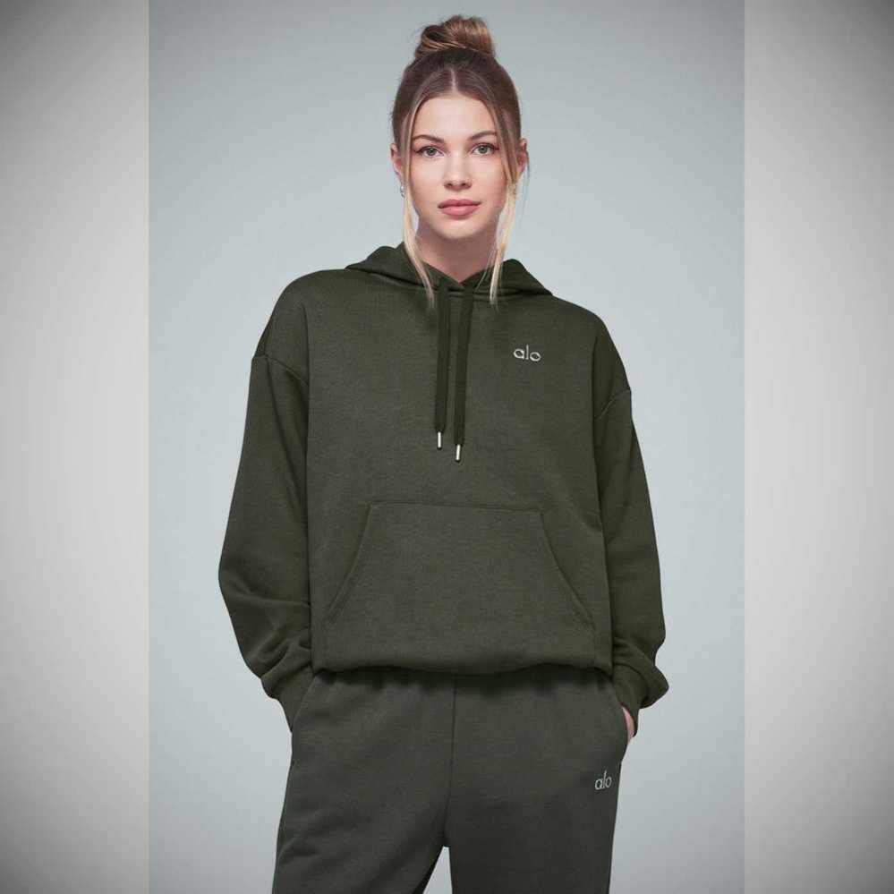 Sudadera Con Capucha Alo Yoga Accolade Mujer Verdes Oscuro | MX-06IJKN