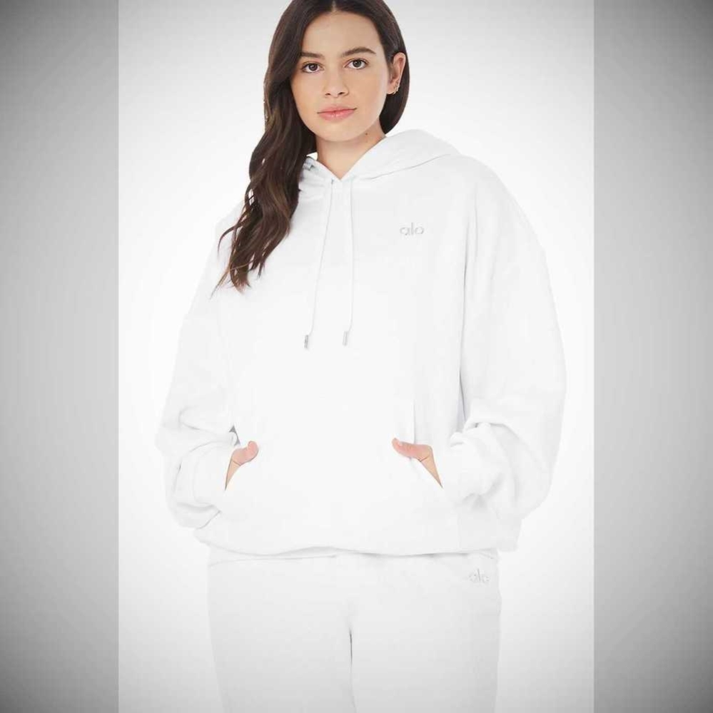 Sudadera Con Capucha Alo Yoga Accolade Mujer Blancos | MX-86EQRV