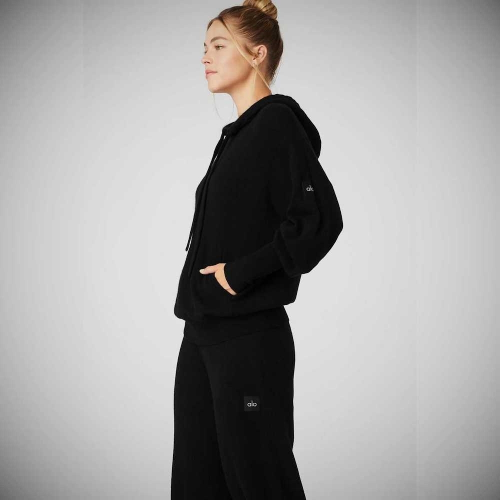 Sudadera Con Capucha Alo Yoga Cashmere Jet Set Mujer Negros | MX-16OPEL