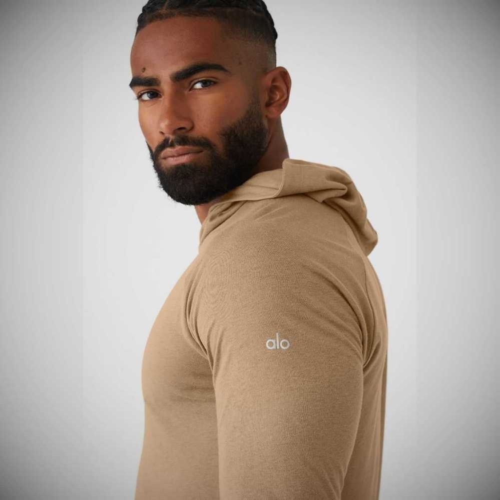 Sudadera Con Capucha Alo Yoga Core Encapuchado Runner Hombre Marrom | MX-36AUOE