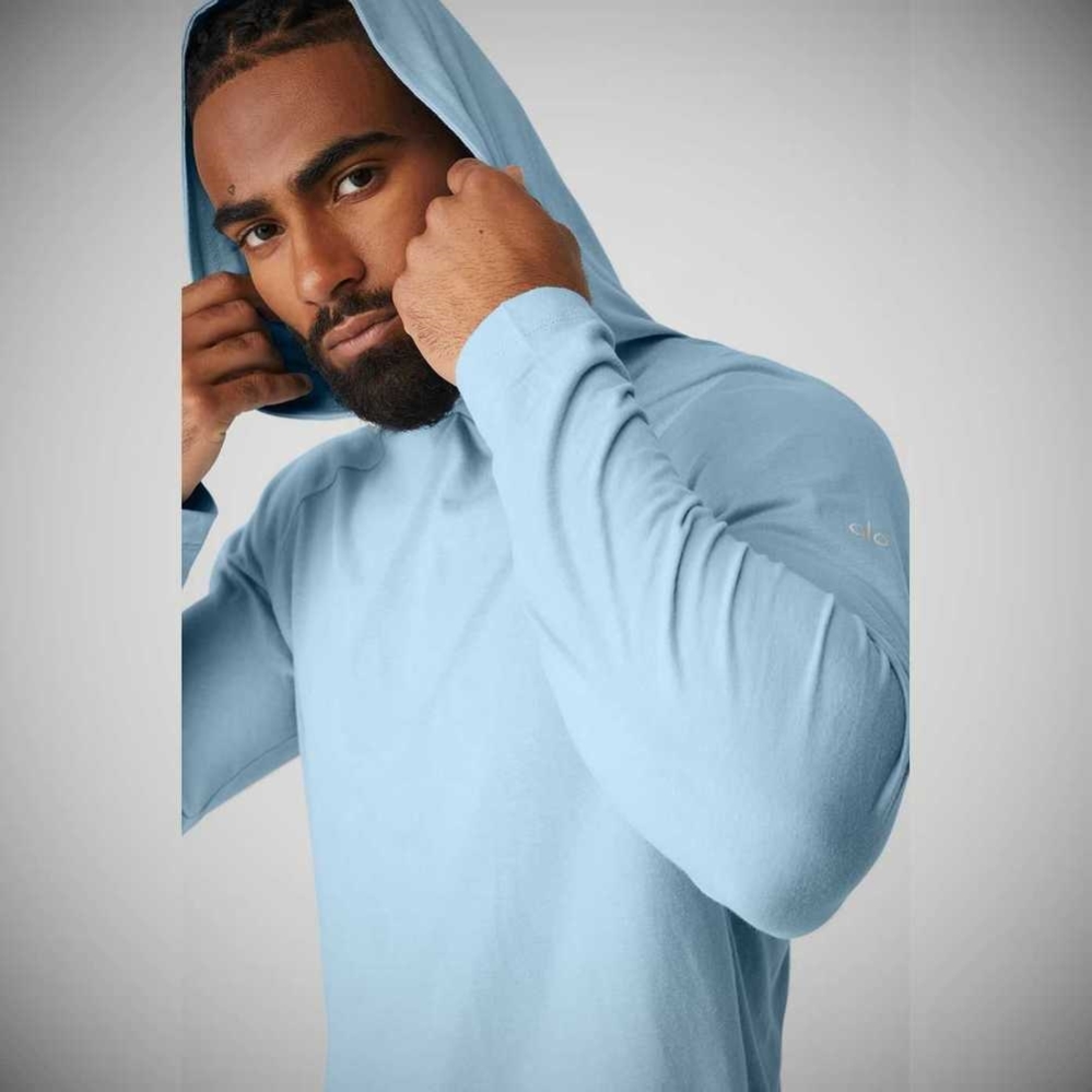 Sudadera Con Capucha Alo Yoga Core Encapuchado Runner Hombre Azules | MX-39QTEM