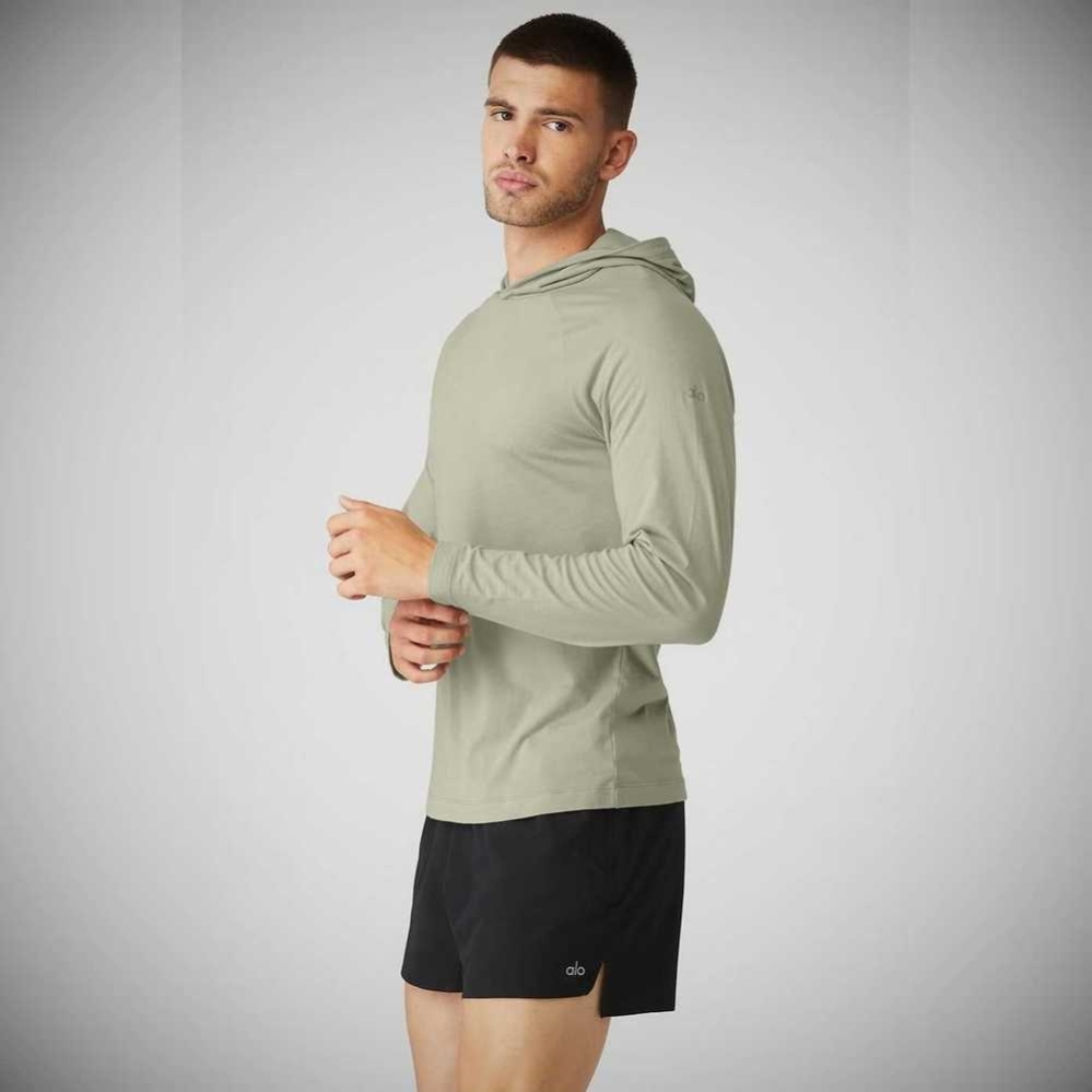 Sudadera Con Capucha Alo Yoga Core Encapuchado Runner Hombre Grises | MX-76WRKG