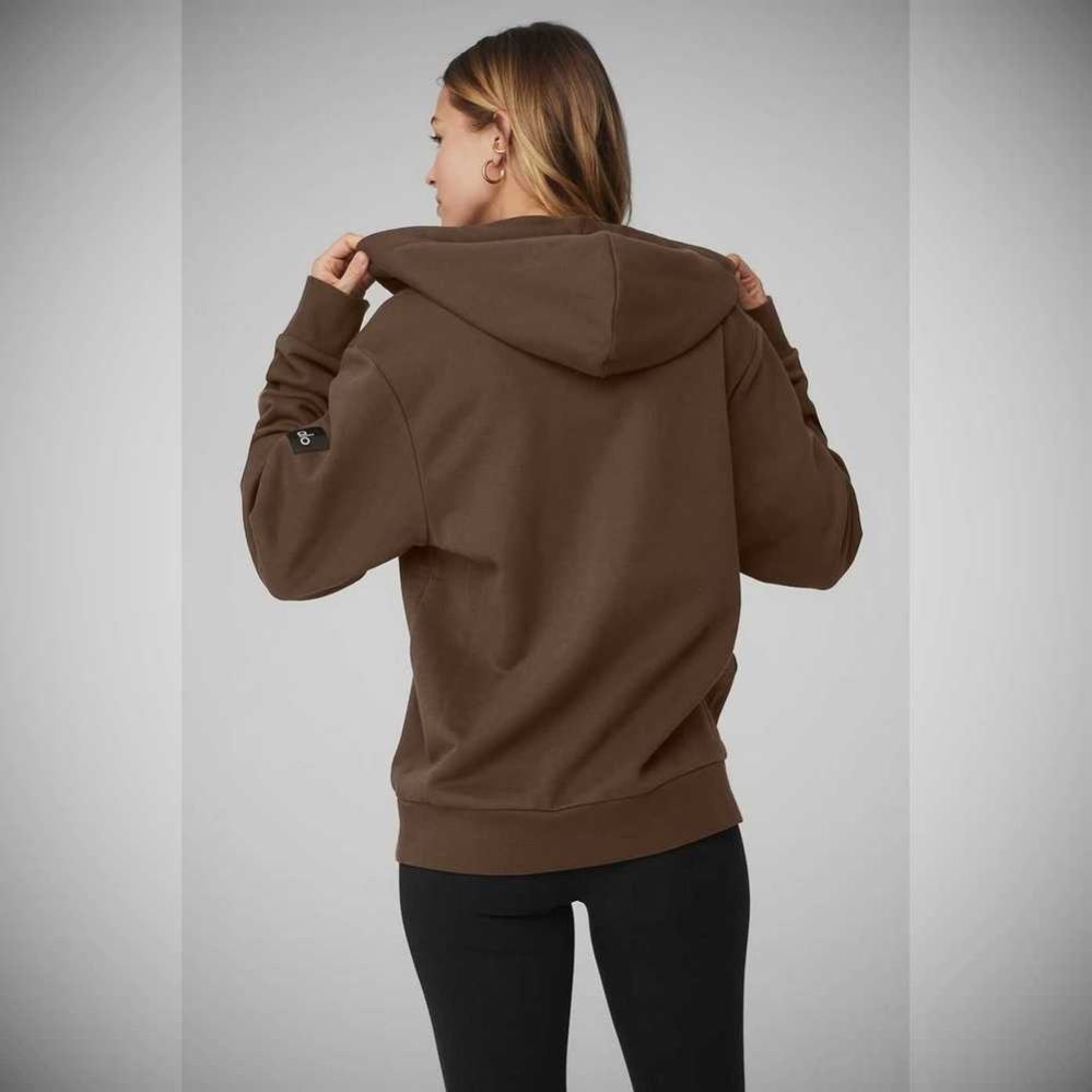 Sudadera Con Capucha Alo Yoga Everyday Full Zip Mujer Cafes | MX-48YTVB