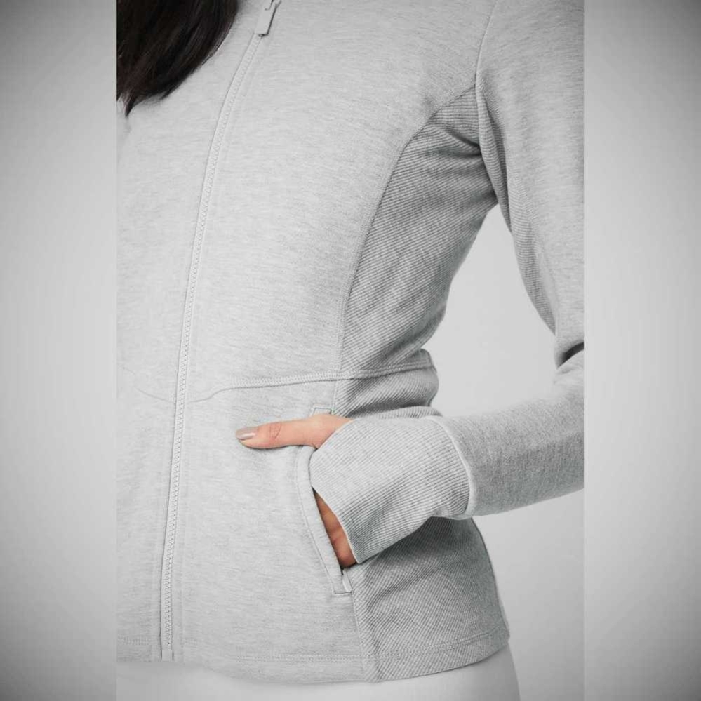 Sudadera Con Capucha Alo Yoga Foundation Zip Mujer Grises | MX-06MCUV