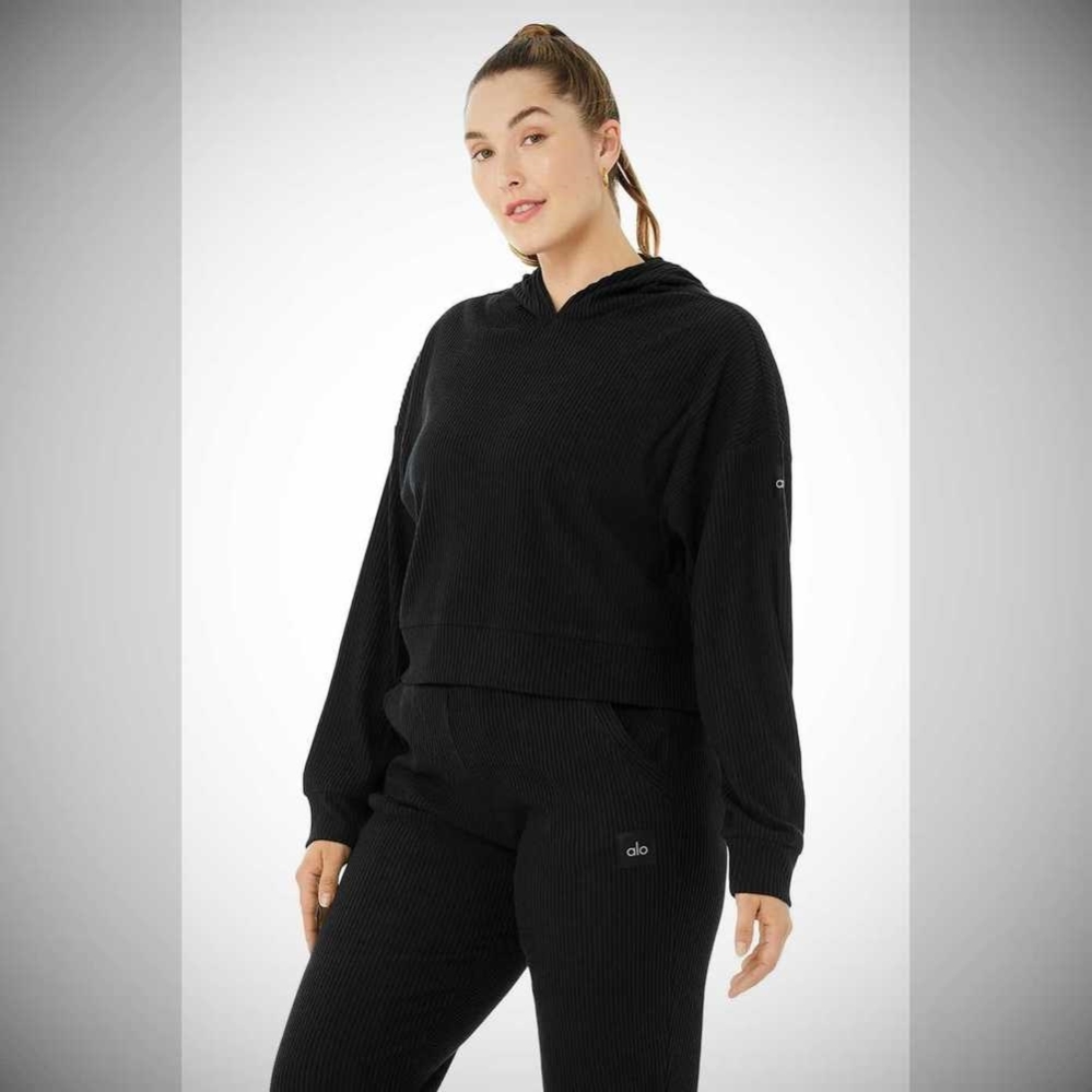 Sudadera Con Capucha Alo Yoga Muse Mujer Negros | MX-02KWBS