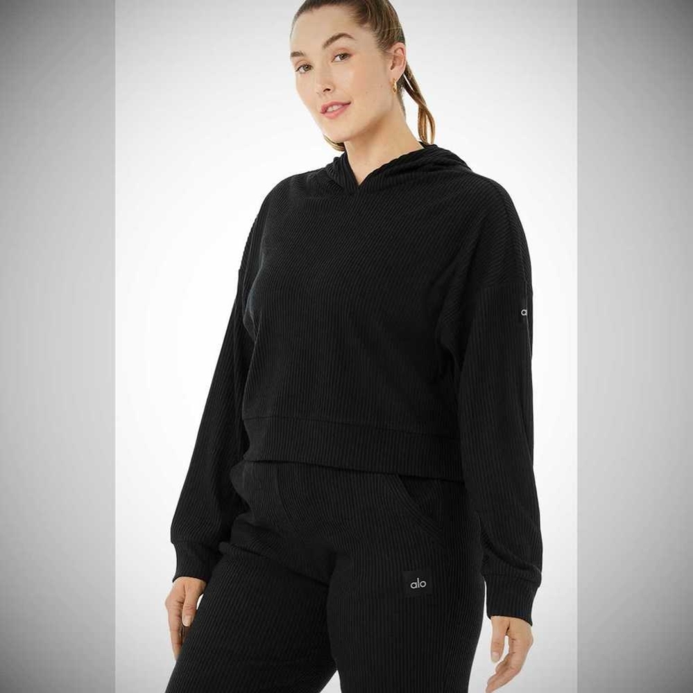 Sudadera Con Capucha Alo Yoga Muse Mujer Negros | MX-02KWBS