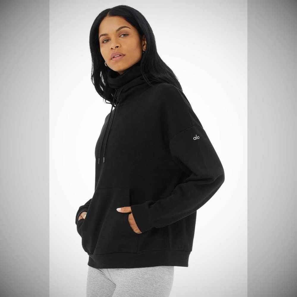 Sudadera Con Capucha Alo Yoga Protection Mujer Negros | MX-57QHCP