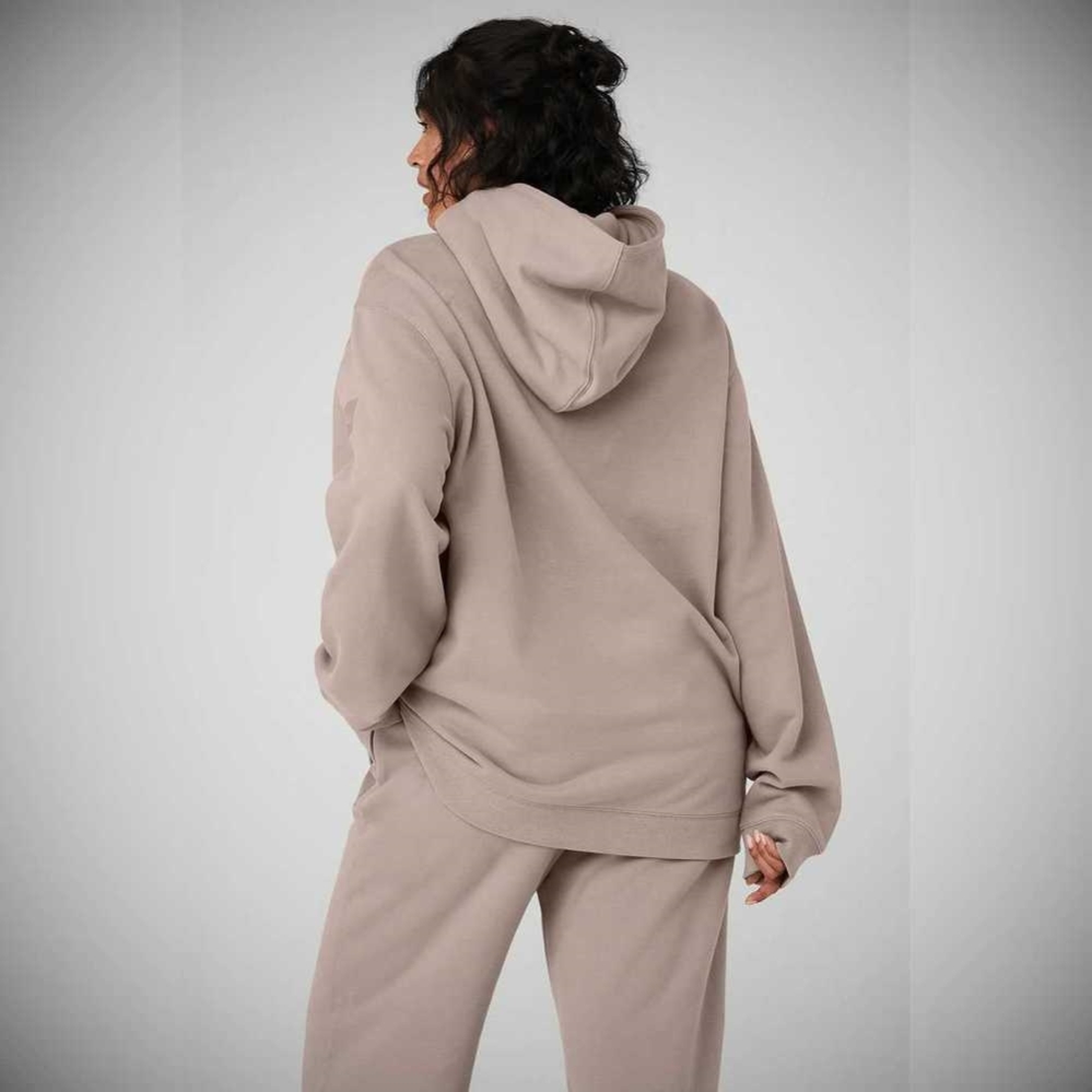 Sudadera Con Capucha Alo Yoga Renown Heavy Weight Mujer Grises Marrom | MX-76ZUMO