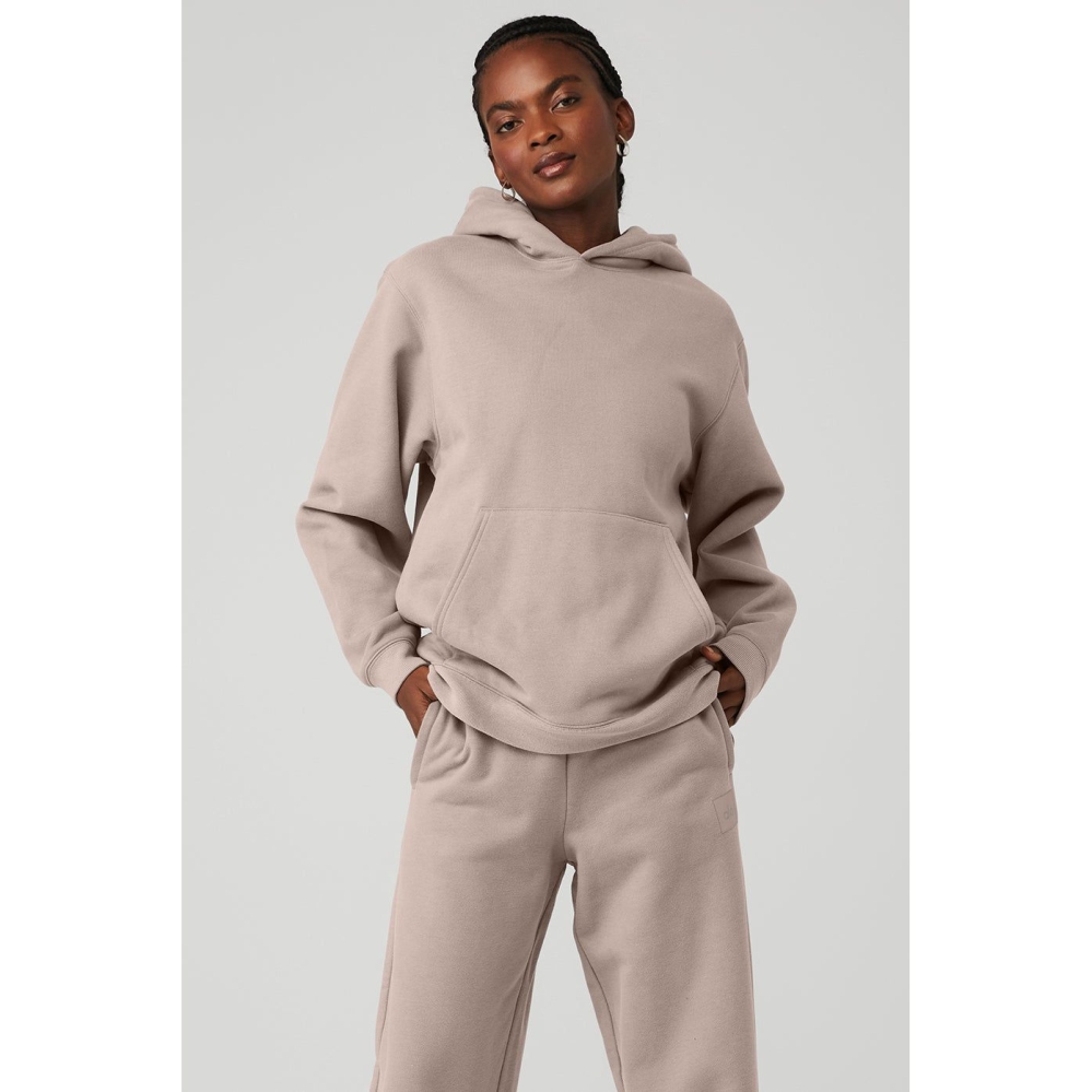 Sudadera Con Capucha Alo Yoga Renown Heavy Weight Mujer Grises Marrom | MX-76ZUMO