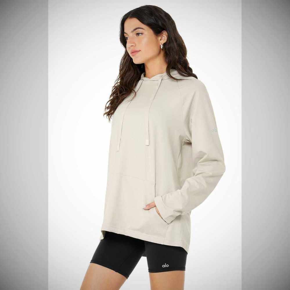 Sudadera Con Capucha Alo Yoga The Conquer Mujer Beige | MX-06KLOA