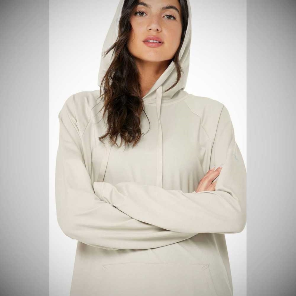 Sudadera Con Capucha Alo Yoga The Conquer Mujer Beige | MX-06KLOA