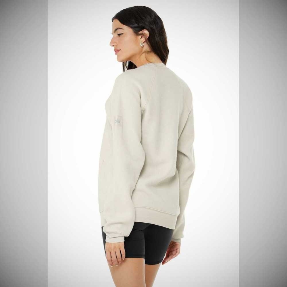 Sudaderas Alo Yoga Triumph Crew Neck Sweatshirt Mujer Beige | MX-60OMSK