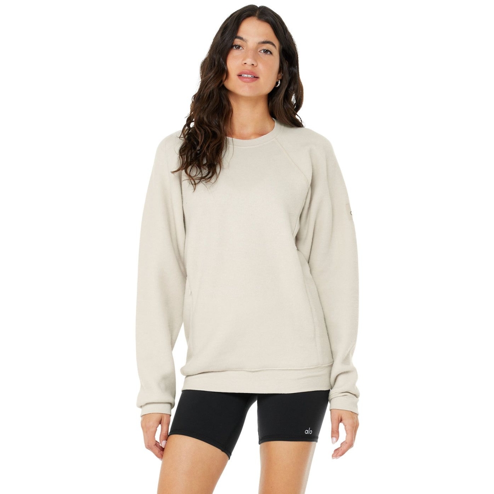 Sudaderas Alo Yoga Triumph Crew Neck Sweatshirt Mujer Beige | MX-60OMSK