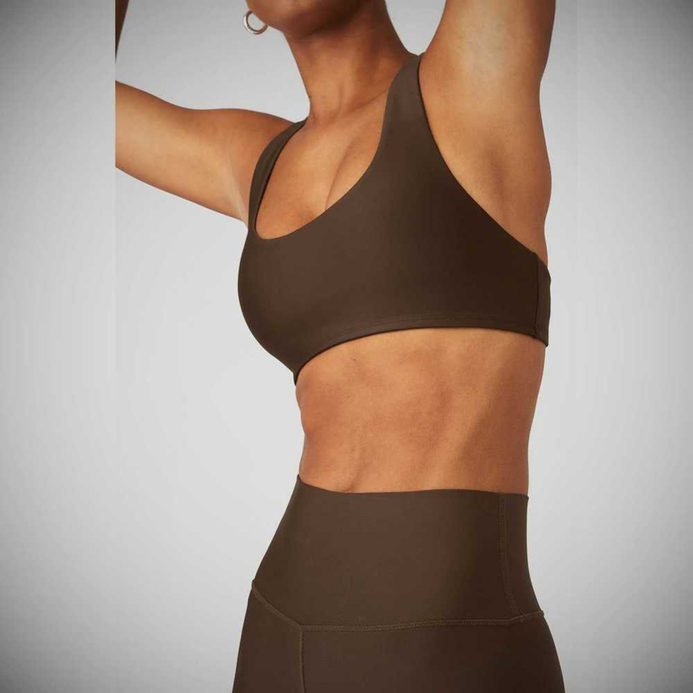 Sujetadores Alo Yoga Airlift Advantage Racerback Mujer Cafes | MX-36ZEFK