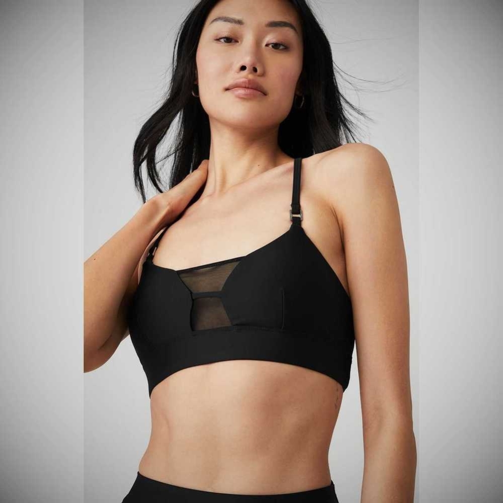 Sujetadores Alo Yoga Airlift Mesh Allure Mujer Negros | MX-12EPMX