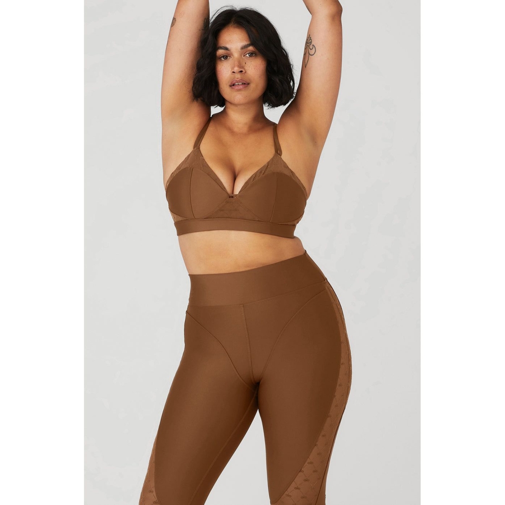 Sujetadores Alo Yoga Airlift Mesh Celeste Mujer Marrom | MX-70MVZU