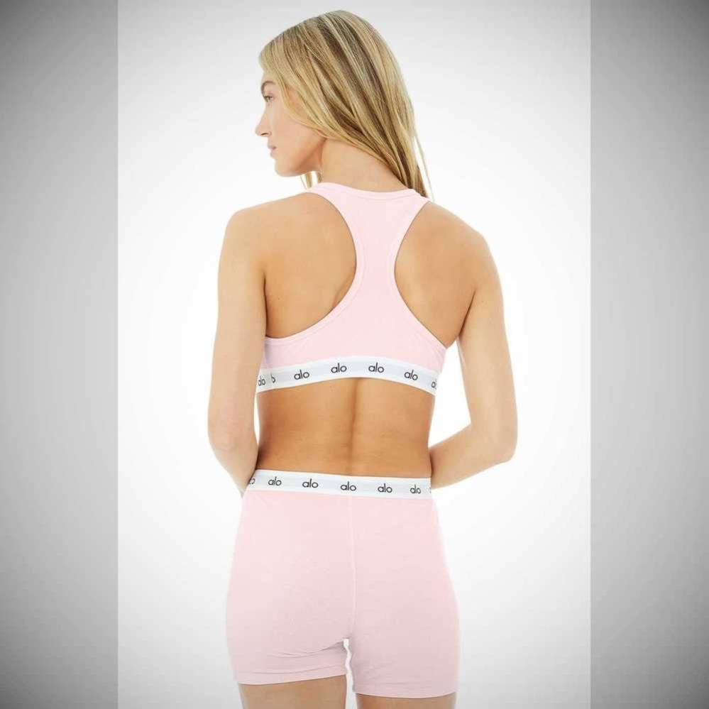 Sujetadores Alo Yoga Icon Acanalado Henley Mujer Rosas | MX-63IGBC