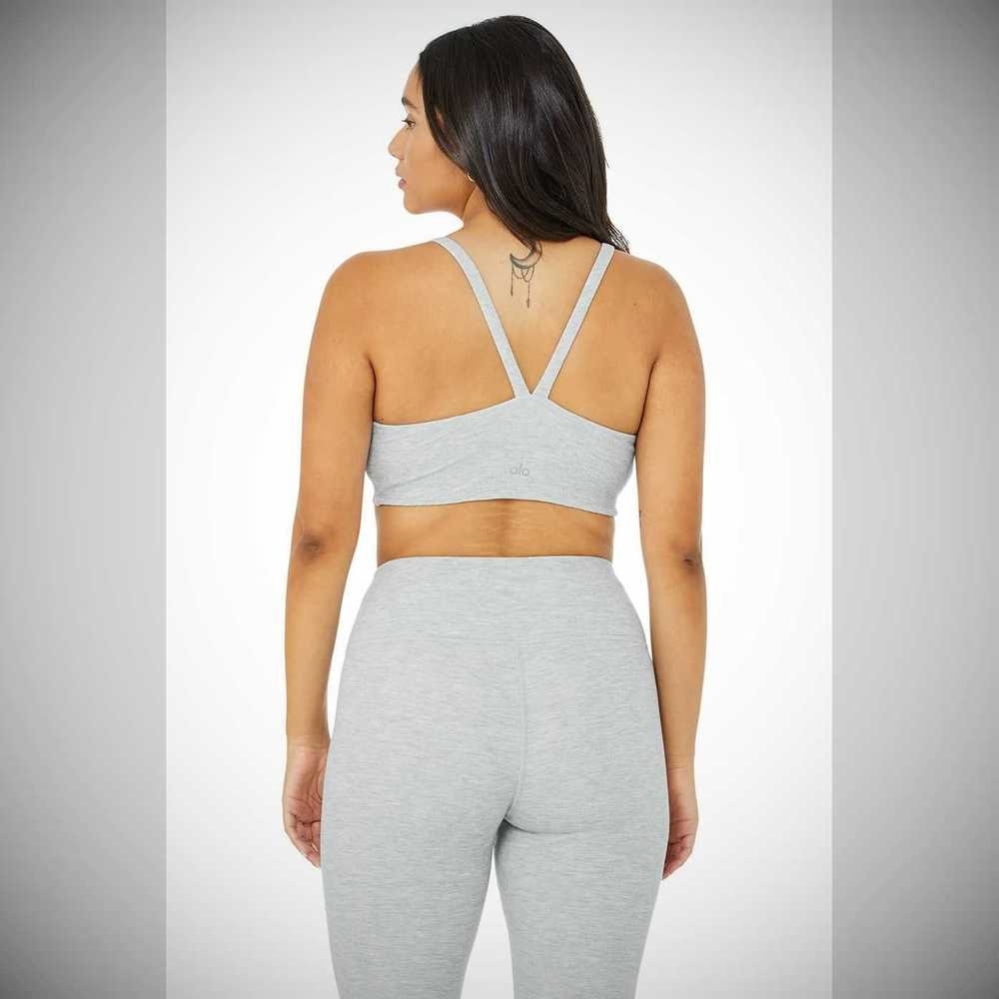 Sujetadores Alo Yoga Micro Waffle Pleasant Mujer Grises | MX-91FLWQ