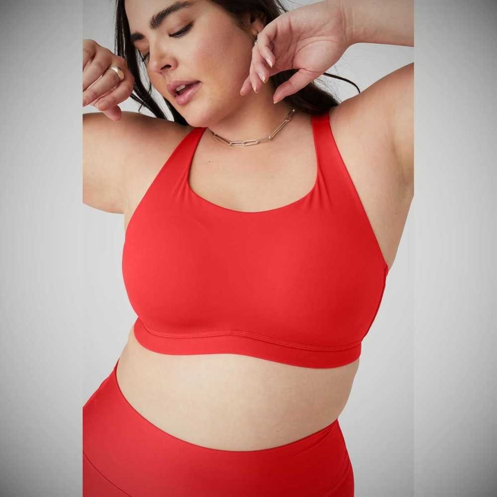 Sujetadores Alo Yoga Power Play High Impact Mujer Rojos | MX-20IHYK