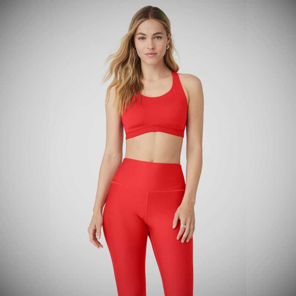 Sujetadores Alo Yoga Power Play High Impact Mujer Rojos | MX-20IHYK