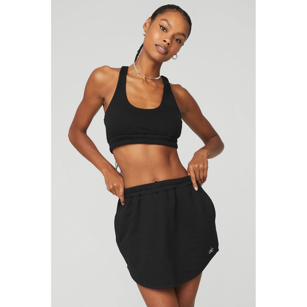 Sujetadores Alo Yoga Scoop Neck Sweatshirt Mujer Negros | MX-82LNBI