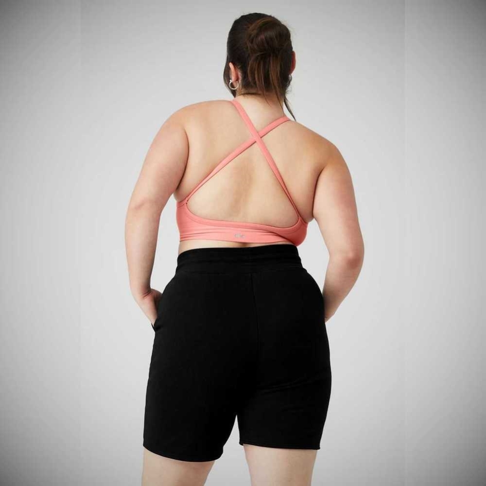 Sujetadores Alo Yoga Seamless Acanalado Low Back Mujer Rosas | MX-05TWEC