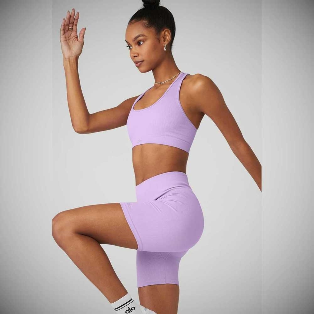 Sujetadores Alo Yoga Seamless Acanalado Mujer Morados | MX-53TWKY