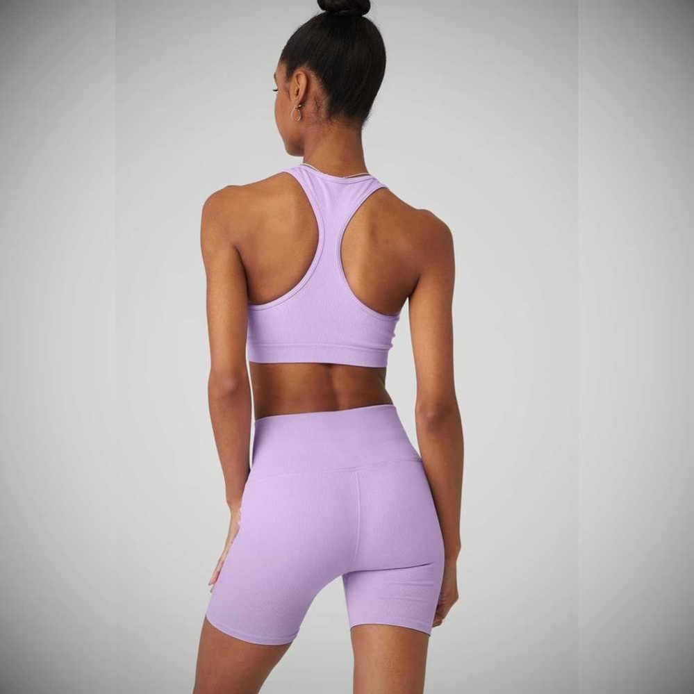 Sujetadores Alo Yoga Seamless Acanalado Mujer Morados | MX-53TWKY