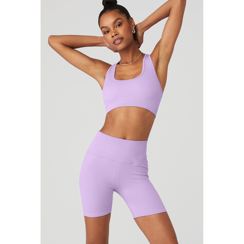 Sujetadores Alo Yoga Seamless Acanalado Mujer Morados | MX-53TWKY