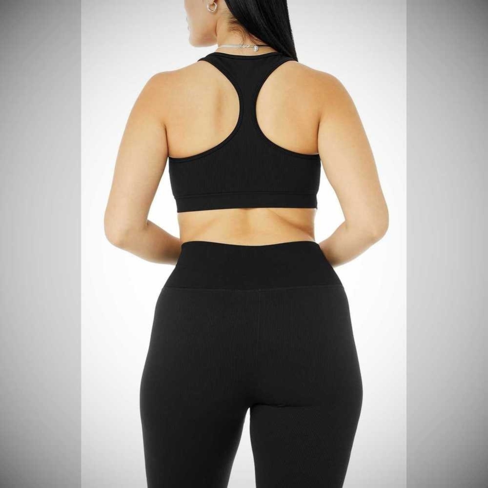 Sujetadores Alo Yoga Seamless Acanalado Mujer Negros | MX-86VCGZ