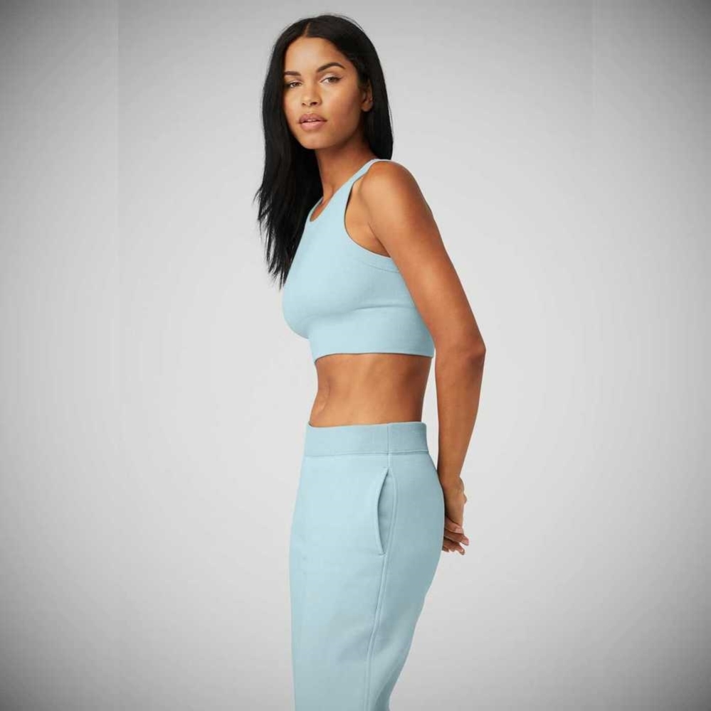 Sujetadores Alo Yoga Seamless Delight High Neck Mujer Azules | MX-13LVBQ