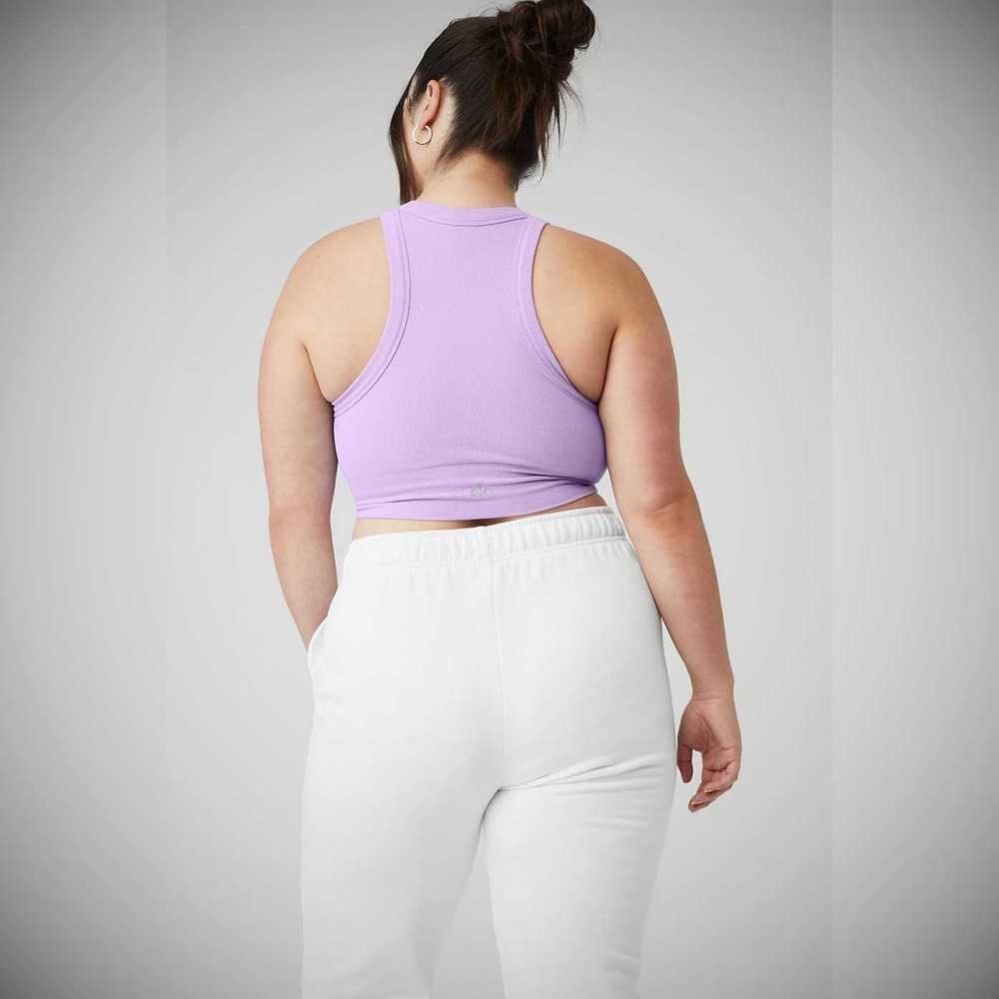 Sujetadores Alo Yoga Seamless Delight High Neck Mujer Morados | MX-63CRLT