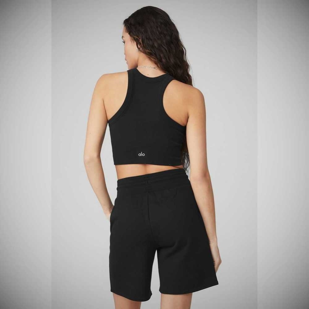 Sujetadores Alo Yoga Seamless Delight High Neck Mujer Negros | MX-70JOMN