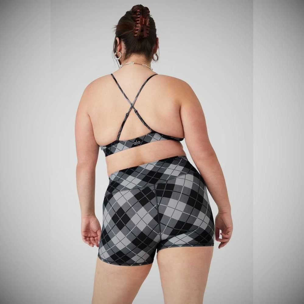 Sujetadores Alo Yoga Vapor Argyle Splendor Mujer Negros Grises | MX-40QCPM