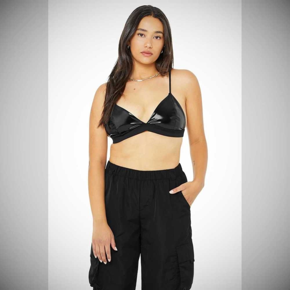 Sujetadores Alo Yoga Vinyl Sleek Mujer Negros | MX-39IDJT