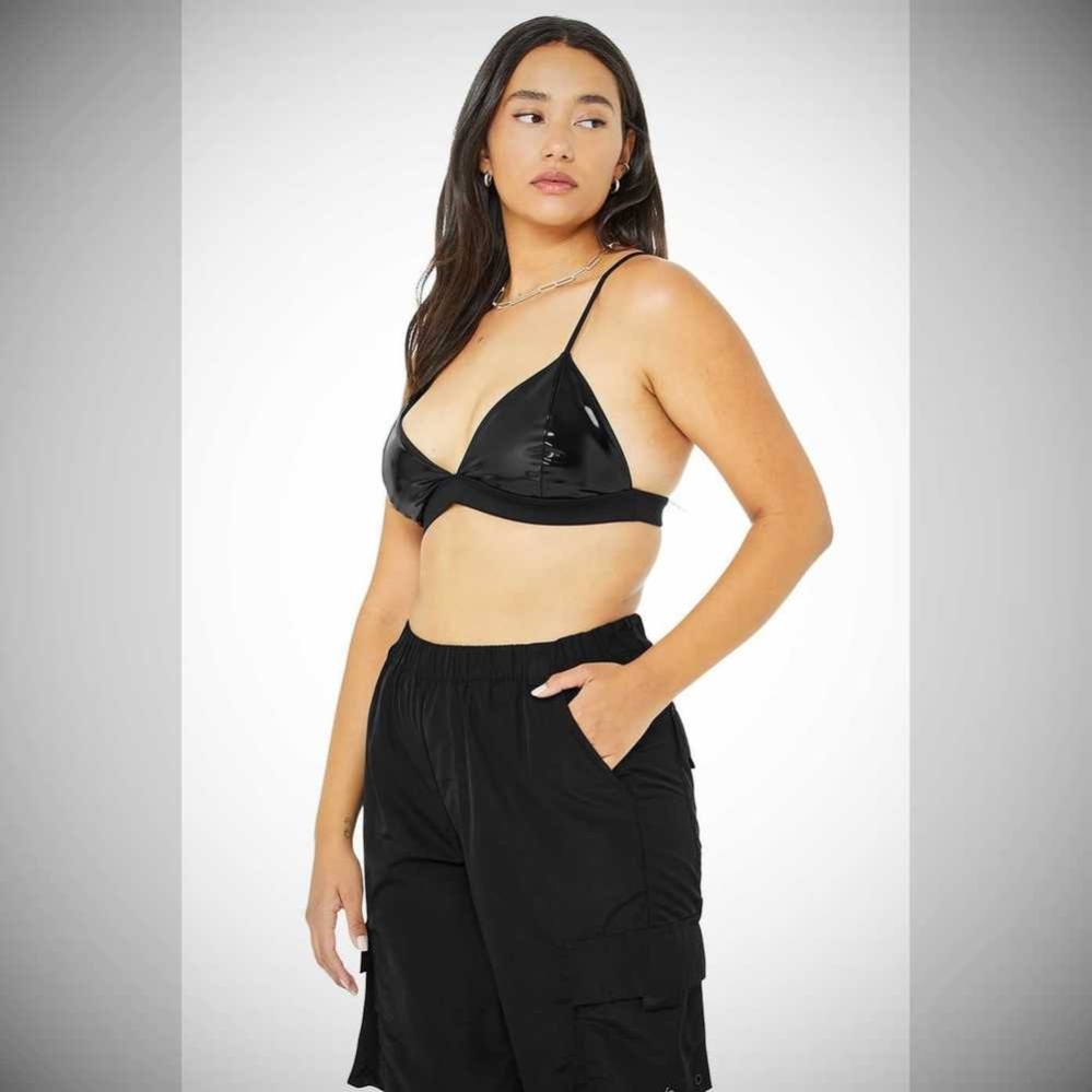 Sujetadores Alo Yoga Vinyl Sleek Mujer Negros | MX-39IDJT