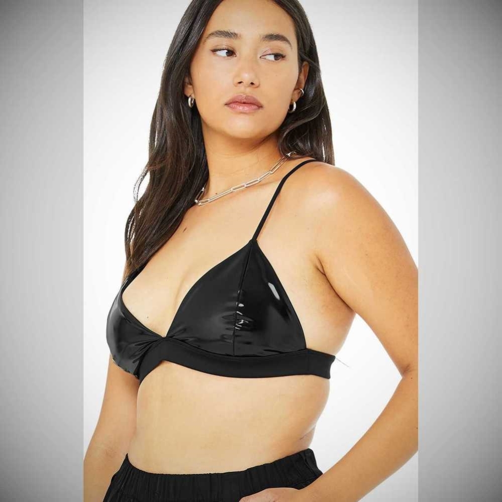 Sujetadores Alo Yoga Vinyl Sleek Mujer Negros | MX-39IDJT