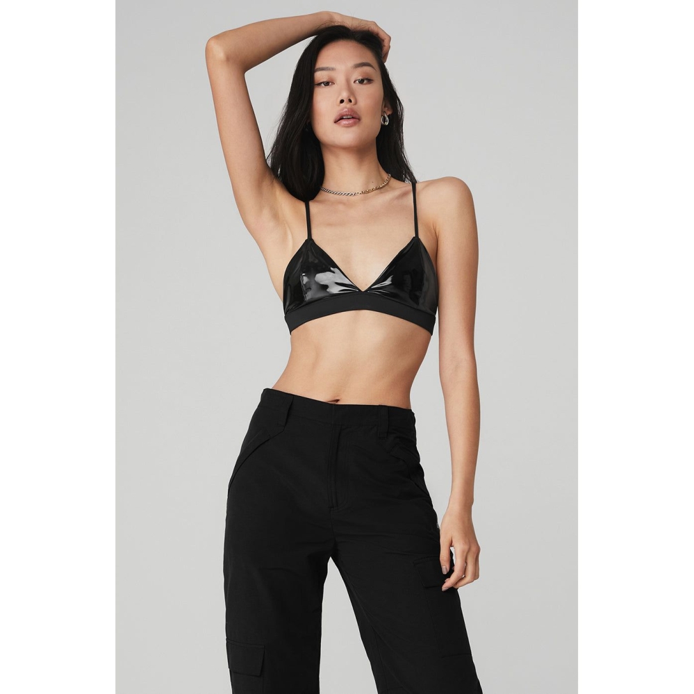 Sujetadores Alo Yoga Vinyl Sleek Mujer Negros | MX-39IDJT