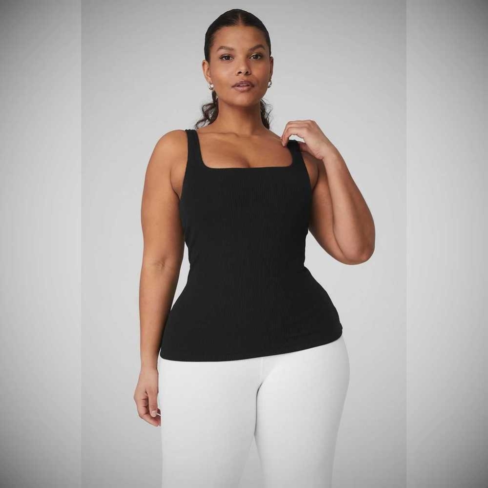 Tank Top Alo Yoga Acanalado Minimalist Mujer Negros | MX-42TELX