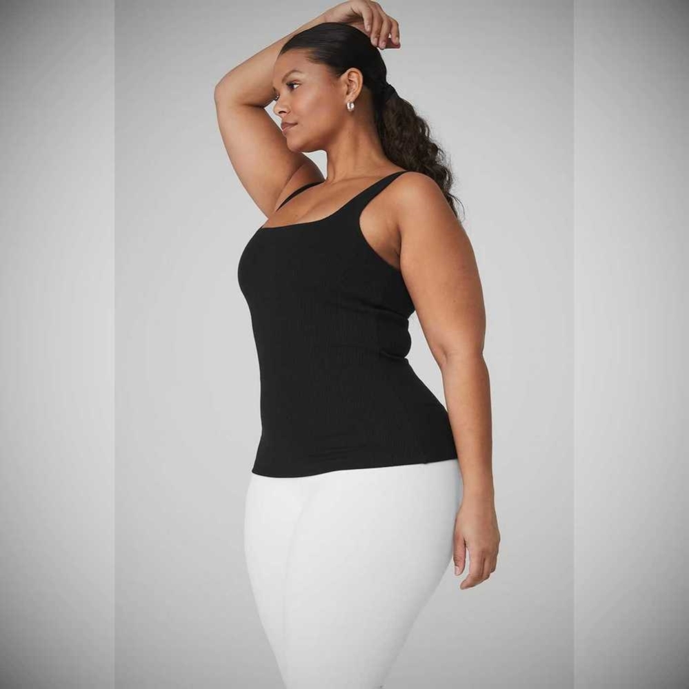 Tank Top Alo Yoga Acanalado Minimalist Mujer Negros | MX-42TELX