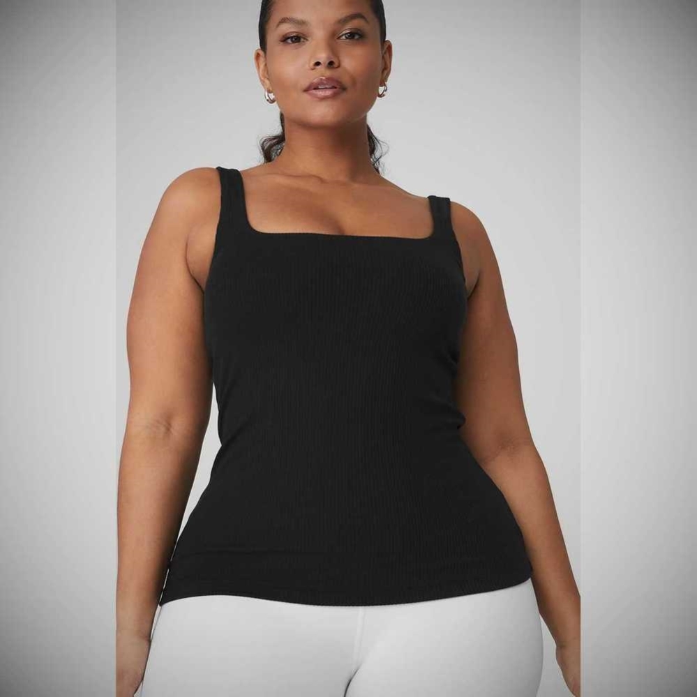 Tank Top Alo Yoga Acanalado Minimalist Mujer Negros | MX-42TELX