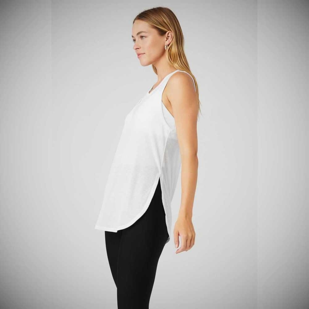 Tank Top Alo Yoga Acanalado Peak Mujer Blancos | MX-01LBXY